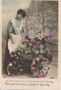 Jeune Femme Vendeuse De Fleurs - Divisé/circulé - (G145) - Marchands