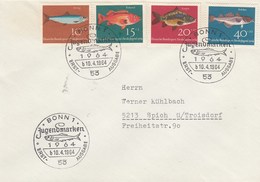 Allemagne Fédérale - Lettre/Poissons Divers - Année 1964 - Y.T. 284/287 - Storia Postale
