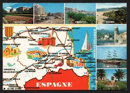 Carte Géographique Du Roussillon - Espagne - Côte Vermeille - Port Vendres - Banyuls - Collioure - Multivues - ABL - Languedoc-Roussillon