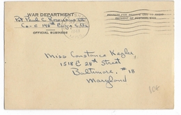 1943 - US ARMY - CARTE De CHANGEMENT D'ADRESSE Du CAMP SHELBY (MISSISSIPPI) => APO 4925 - Postal History