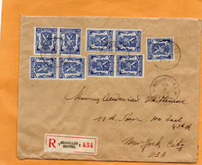 Belgium 1936 Registered Cover Mailed To USA - 1934-1935 Leopold III