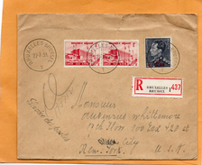 Belgium 1939 Registered Cover Mailed To USA - 1934-1935 Leopold III