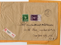 Belgium 1936 Registered Cover Mailed To USA - 1934-1935 Leopold III