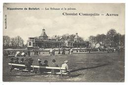 CPA Précurseur Publicité - HIPPODROME DE BOISFORT LES TRIBUNES ET LA PELOUSE - Animée - Bruxelles Chocolat Cosmopolite - Watermael-Boitsfort - Watermaal-Bosvoorde