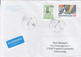 Ungheria 2017 - Lettera X L'Italia Affrancata Con  2 Stamps 20/01/2017 - Brieven En Documenten