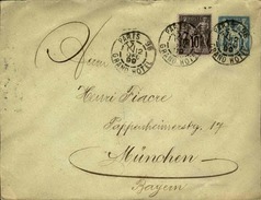 FRANCE - Entier Avec Complément D' Affr. Pour La Bavière - 1899 - 21624 - Enveloppes Types Et TSC (avant 1995)