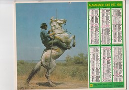 - CALENDRIER PTT Année 1981 - Chevaux   - - Formato Grande : 1981-90