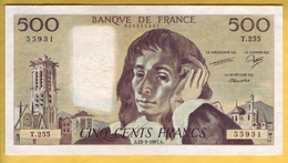 BILLET FRANCAIS - 500 Francs Pascal 22-1-1987 TTB+ - 500 F 1968-1993 ''Pascal''