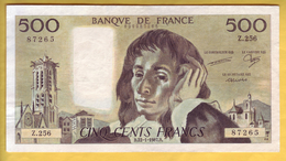 BILLET FRANCAIS - 500 Francs Pascal 22-1-1987 TTB+ - 500 F 1968-1993 ''Pascal''