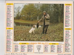 - CALENDRIER PTT Année 1983 - Pêche Et Chasse. - Groot Formaat: 1981-90