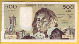 BILLET FRANCAIS - 500 Francs Pascal 5-11-1987 TTB+ - 500 F 1968-1993 ''Pascal''