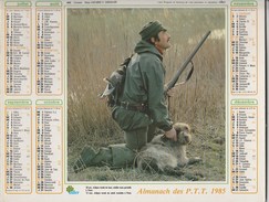 - CALENDRIER PTT Année 1985 - Pêche Et Chasse. - Groot Formaat: 1981-90
