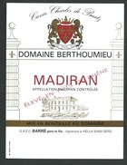 étiquette Vin   Madiran Domaine De Berthoumieu Cuvée Charles De Baatz - Madiran