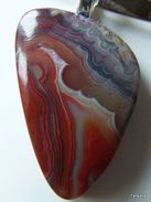 Collier Agate Crazy Lace 18,15cts Pierre Naturelle Non Traitée Bélière Aanraku Plaquée Argent 925  Une Superbe Pierre Mo - Halsketten