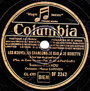 78 T.- 25 Cm - état B - BOB ET BOBETTE Monique Bert, LAMY, Suzanne FEYROU "L'horloge De Grand'mère" "Le Carnaval Au Zoo" - 78 T - Disques Pour Gramophone
