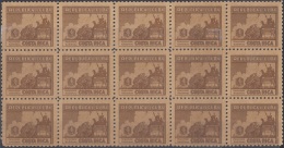 1937-304 CUBA REPUBLICA. 1937 4c. Ed.311 COSTA RICA. ESCRITORES Y ARTISTAS WRITTER AND ARTIST  LIGERAS MANCHAS BLOCK 15 - Unused Stamps