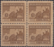 1937-305 CUBA REPUBLICA. 1937 4c. Ed.311 COSTA RICA. ESCRITORES Y ARTISTAS. WRITTER AND ARTIST LIGERAS MANCHAS. - Unused Stamps