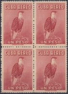 1956-271 CUBA REPUBLICA. 1956 1$ AVES BIRD PAJAROS Ed.668 MNH BLOCK 4. - Ongebruikt