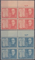 1940-221 CUBA REPUBLICA. 1940 2c Ed.339 REPERTORIO MEDICO GUTIERREZ. PLATE NUMBER. MNH. BLOCK 4. - Unused Stamps