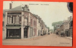 IAB-03  Grandvilliers  Rue D'Amiens. Attelage. Tache D'encre Angle Supérieur Droit. Cachet 1908 Vers Roubaix - Grandvilliers