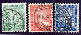 DEUTSCHES REICH 1925 Millenary Of Rheinland Set Used.  Michel 372-74 - Oblitérés