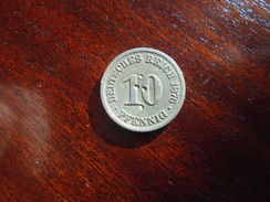 GERMANY 1876 TEN PFENNIG Copper-nickel USED COIN With Mintmark 'B;.(Ref:HG89) - 10 Pfennig
