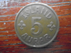 ICELAND 1940 FIVE AURAR BRONZE USED COIN (Ref:HG50) - Island