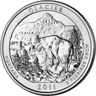 USA QUARTER (1/4 Dollar) 2011 P Mint "GLACIER" UNC - 2010-...: National Parks