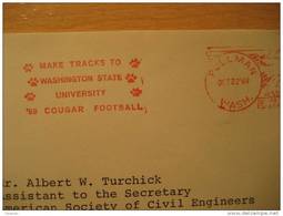 USA Pullman 1969 Washington Cougar Cancel Cover American Football Cup Soccer Futbol Americano Super Bowl - Coppa America