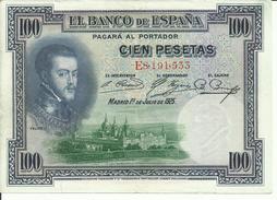 BILLETE  100  PESETAS AÑO  1925 - 100 Peseten