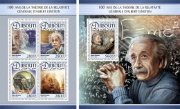 DJIBOUTI 2016 ** Albert Einstein M/S+S/S - IMPERFORATED - A1704 - Albert Einstein