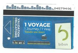 146 T - TICKET 1 VOYAGE - TRAMWAY - BUS - TÉLÉPHÉRIQUE -BREST BIBUS - SERVANT AUSSI BIEN POUR LES 3 MOYENS DE LOCOMOTION - Europe