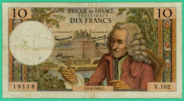 10  Francs - Voltaire  -  France - N°.V.102 19118 - C.6=8=1964.C   - TB+  - - 10 F 1963-1973 ''Voltaire''