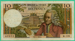 10  Francs - Voltaire  -  France - N°.M.119 45372 - NC.8=1=1965.C.   - TB+  - - 10 F 1963-1973 ''Voltaire''