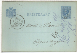 HOLANDA ENTERO POSTAL AMSTERDAM 1884 - Lettres & Documents
