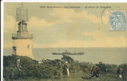 CPA 44 SAINT NAZAIRE Carte Rare Colorisée Et Toilée - Le Phare De L'Aiguillon - Saint Nazaire