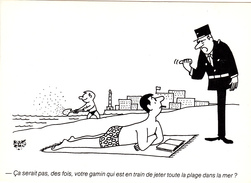 FAIZANT Jacques Ed Mediatec  - Plage  Gendarme  -  CPM  10.5x15  Neuve BE 1983 - Faizant