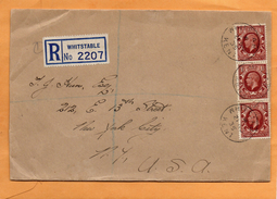 United Kingdom 1935 Registered Cover Mailed To USA - Brieven En Documenten
