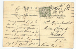 Marcophilie  Taxe 20 C Sur Carte 1916 En Fm Franchise Militaire Paris A Vesoul - 1859-1959 Storia Postale