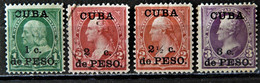CUBA  1899 Occup. Américaine - 4 Timbres (3 * / 1 O - Voir 2 Scan) - Usados