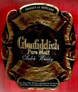 Etiquette Whisky Glenfiddich Pure Malt Scotch Ecosse - 13 Cms X 15 Cms Environ - Whisky