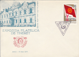 4905FM- COMMUNIST PARTY CONGRESS, SPECIAL COVER, 1971, ROMANIA - Covers & Documents
