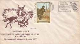 4907FM- ROMANIAN STATE INDEPENDENCE CENTENARY, SPECIAL COVER, 1977, ROMANIA - Covers & Documents