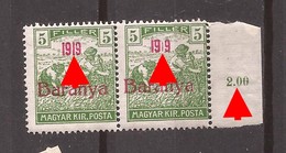 1919  6   BARANYA  UNGARN SERBIA JUGOSLAVIJA OVERPRINT  TYP II TYP IV  NEVER HINGED - Baranya