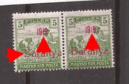 1919  6   BARANYA  UNGARN SERBIA JUGOSLAVIJA OVERPRINT  TYP II TYP IV  NEVER HINGED - Baranya