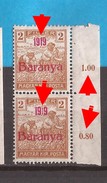 1919  5   BARANYA  UNGARN SERBIA JUGOSLAVIJA OVERPRINT  TYP II TYP IV  NEVER HINGED - Baranya