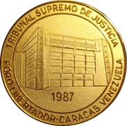 VENEZUELA. MEDALLA DEL TRIBUNAL SUPREMO DE JUSTICIA. 1.987. CON ESTUCHE ORIGINAL - Professionals / Firms