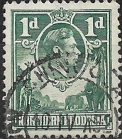 NORTHERN RHODESIA 1938 King George VI  -  1d. - Green  FU - Rhodésie Du Nord (...-1963)