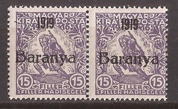 1919  17   BARANYA  UNGARN SERBIA JUGOSLAVIJA OVERPRINT  TYP II  MILITARI  NEVER HINGED - Baranya