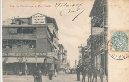 CPA EGYPTE Carte Précurseur 1907 Rue Du Commerce à Port-Saïd Animée - Port Said